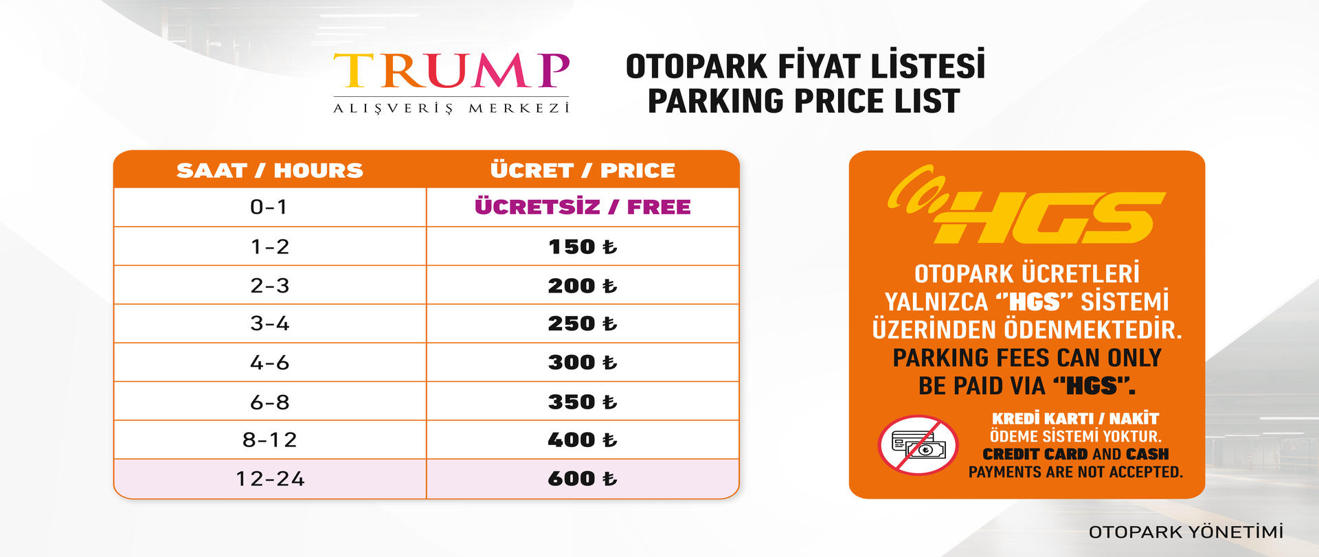 Trump AVM Otopark 